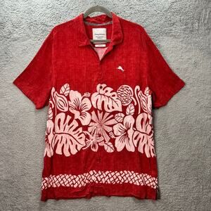 Tommy Bahama Men's 2XL Trim Fit Collegiate Series Stanford Hawaiian Shirt EUC